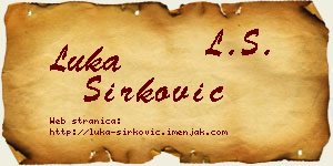 Luka Sirković vizit kartica